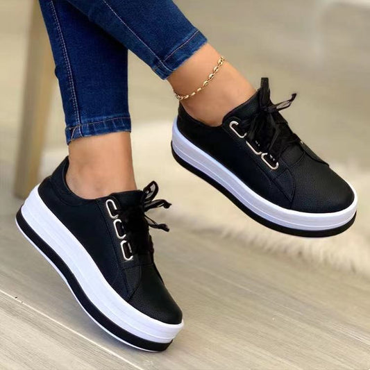 Casual European And American Lace-up Flat Round for Women