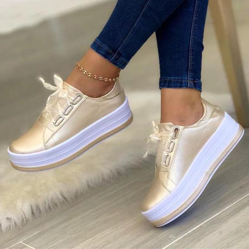 Casual European And American Lace-up Flat Round for Women