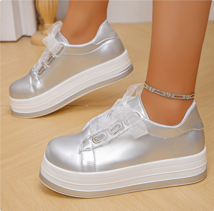 Casual European And American Lace-up Flat Round for Women
