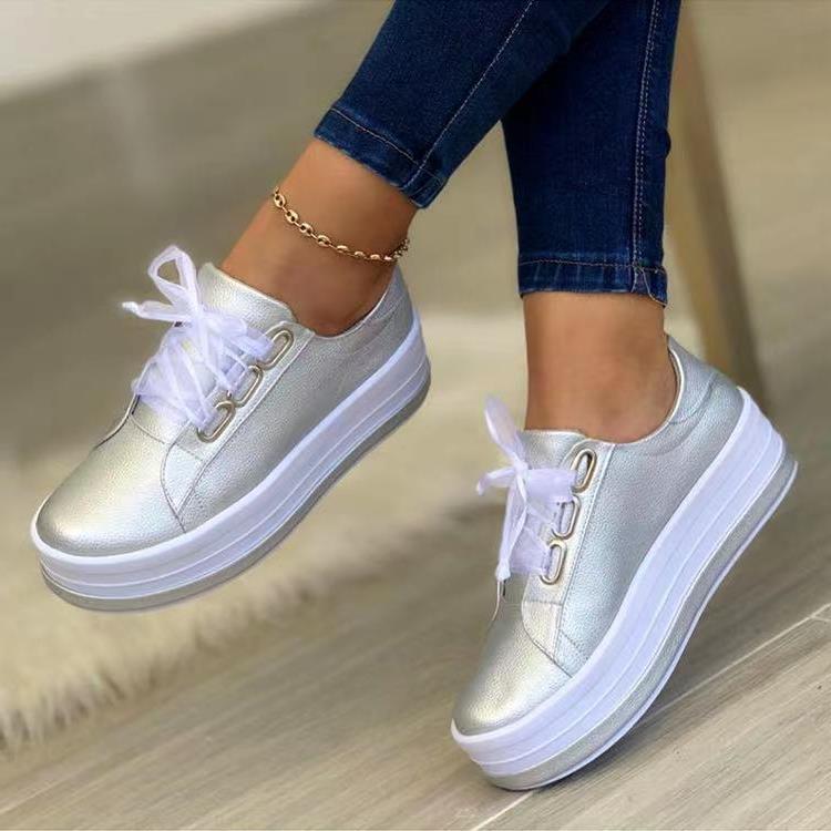 Casual European And American Lace-up Flat Round for Women