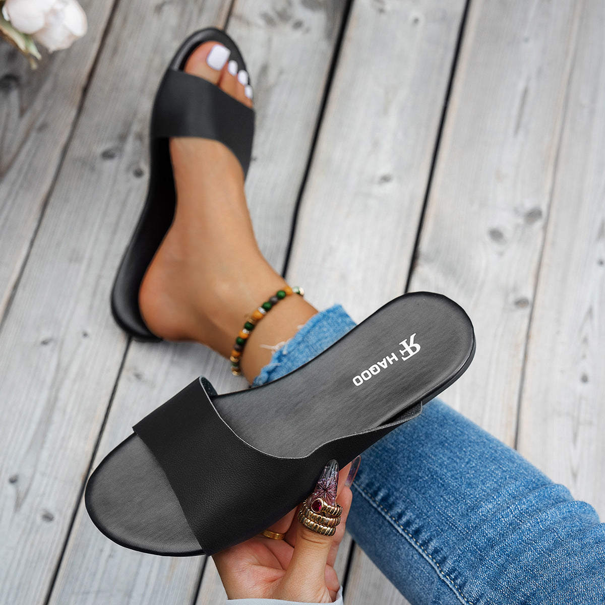 Flat Slides Slippers Shoes For Women